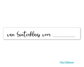 Sticker: Van Sinterklaas voor...   (langwerpig)