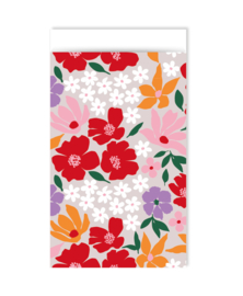 Cadeauzakje 12 x 19cm: Retro flowers