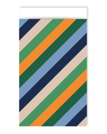Cadeauzakje 17 x 25cm: Stripes blue