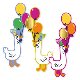 Stickerset: Baby goose + ballon (3 varianten)