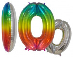 Folieballon nr: 0 regenboog transparant (76cm)
