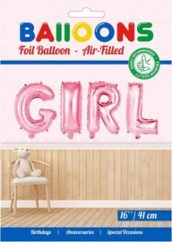 Folie Ballonnen roze - Girl