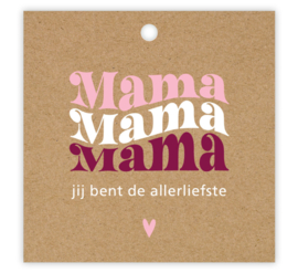 Cadeaulabel: Mama jij bent de allerliefste (dubbel kaartje)