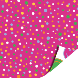 Cadeaupapier: Smiley multicolor (1 meter)