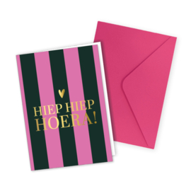 Wenskaart: Hiep hiep hoera
