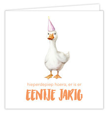 Wenskaart: Eentje jarig