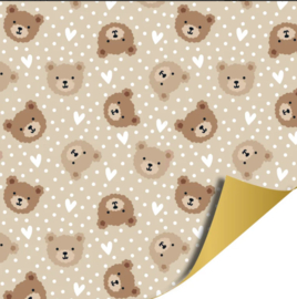 Cadeaupapier: Little Bear / Beige (2m bij 70cm)