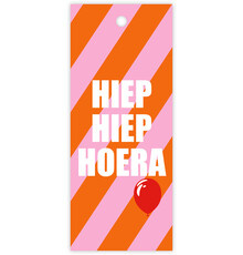 Cadeaulabel: Hiep Hiep Hoera (dubbel kaartje)