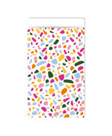 Cadeauzakje 7 x 13cm: Terrazzo (roze)