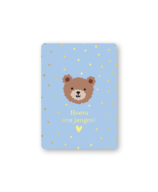 Cadeaukaart A7: Hoera een jongen (little bear)