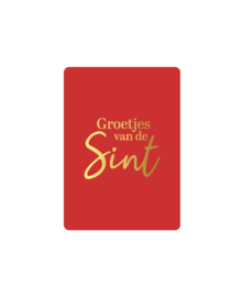 Cadeaukaart  : Groetjes van de Sint (rood)