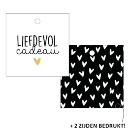 Cadeaulabel:  Liefdevol cadeau (2-zijdig)