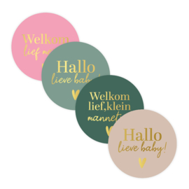 Stickerset: Welkom lief/lieve + hart (4 varianten)