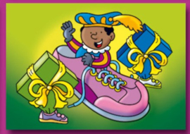 Ansichtkaart: Piet in schoen (kleur)