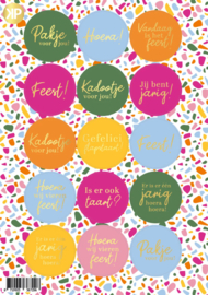 A5 stickervel:  Feestje (terrazzo)