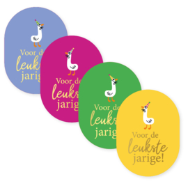 Stickerset: Voor de leukste jarige (4 varianten)
