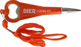 Pen / Flesopener - Bier I love it! - Oranje