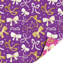 Cadeaupapier: Bows Purple (1 meter)
