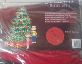 Rood rond kerstboomkleed