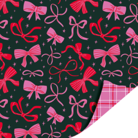 Cadeaupapier: Christmas bows (1 meter)