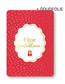 Ansichtkaart  : Fijne Sinterklaas! (rood)