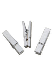 Houten knijper: Zilverkleurig