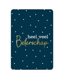 Ansichtkaart  : Heel veel beterschap (confetti)