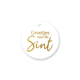 Cadeaulabel:  Groetjes van de Sint