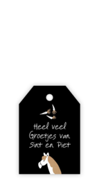 Cadeaulabel:  Heel veel groetjes van Sint en Piet