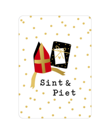 Ansichtkaart  : Sint & Piet + mijter