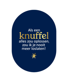 Ansichtkaart ovaal: Als een knuffel...(blauw)