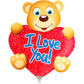 Mini figuur ballon beer met hartje
