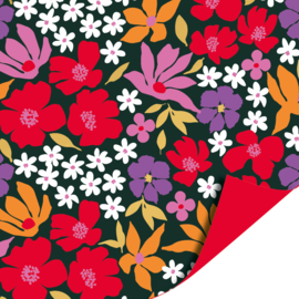 Cadeaupapier: Colorful flowers (1 meter)