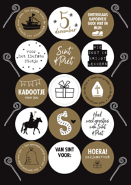 A5 stickervel:  Sinterklaas zwart