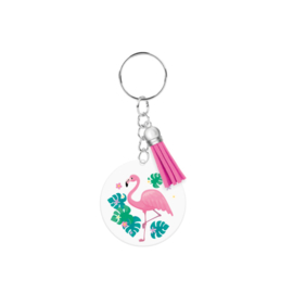Acryl sleutelhanger: Flamingo
