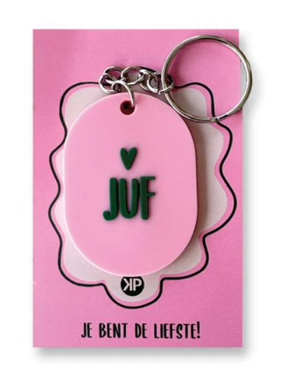 Sleutelhanger ovaal: Juf