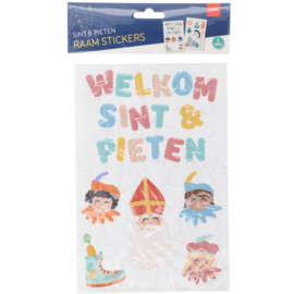 Raamstickers: Welkom Sint & Pieten