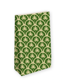 Kraft papieren zak M: Tropical Deco (groen)
