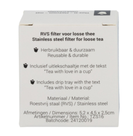 Thee-ei in hartvorm met uitlekschaaltje