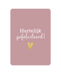 Ansichtkaart  : Hartelijk gefeliciteerd! (blush)