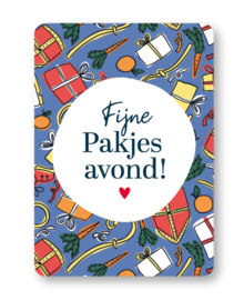 Ansichtkaart  : Fijne Pakjesavond!
