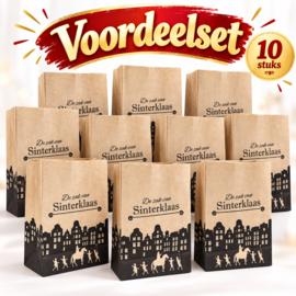 Voordeelset: 10x blokbodemzak: De zak van Sinterklaas
