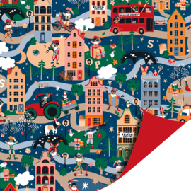 Cadeaupapier: Sint is in town (1 meter)