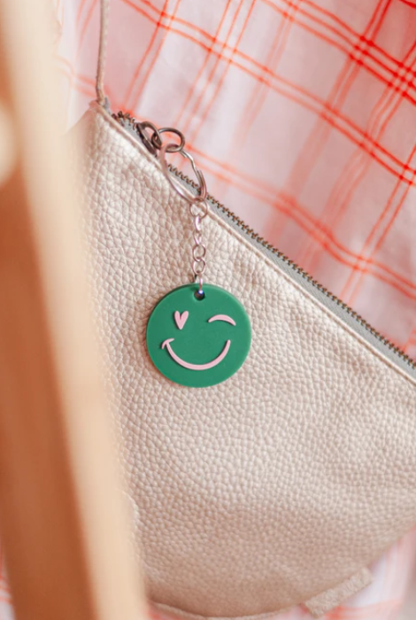 Sleutelhanger rond: Smiley + hart