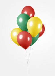 Ballonnen rood-geel-groen (10 stuks)