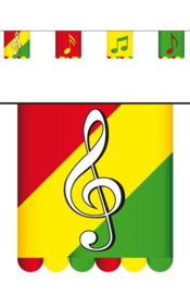Vlaggenlijn muzieknoten karton rood-geel-groen