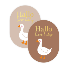 Stickerset: Hallo lieve baby + goose (2 varianten)