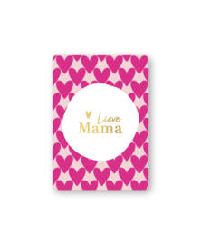 Cadeaukaart A7: Lieve mama (hartjes XL)