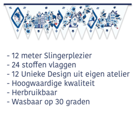 Stoffen vlaggenlijn Amsterdam XL slinger (puk art)