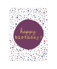 Ansichtkaart  : Happy birthday! (confetti)